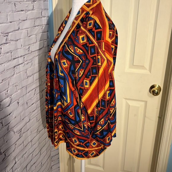 Early 2000s Lucky Brand 100% Silk Geometric Print Kimono - Picture 4 of 7